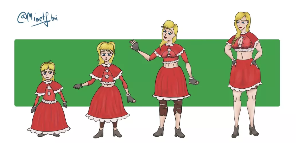 Christmas age progression by Minetfboi [AP] [FTF] [Milfication] [OC]
