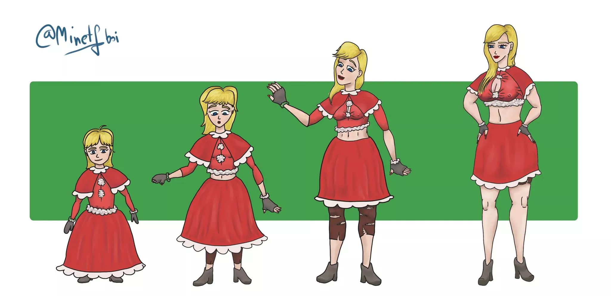 Christmas age progression by Minetfboi [AP] [FTF] [Milfication] [OC]