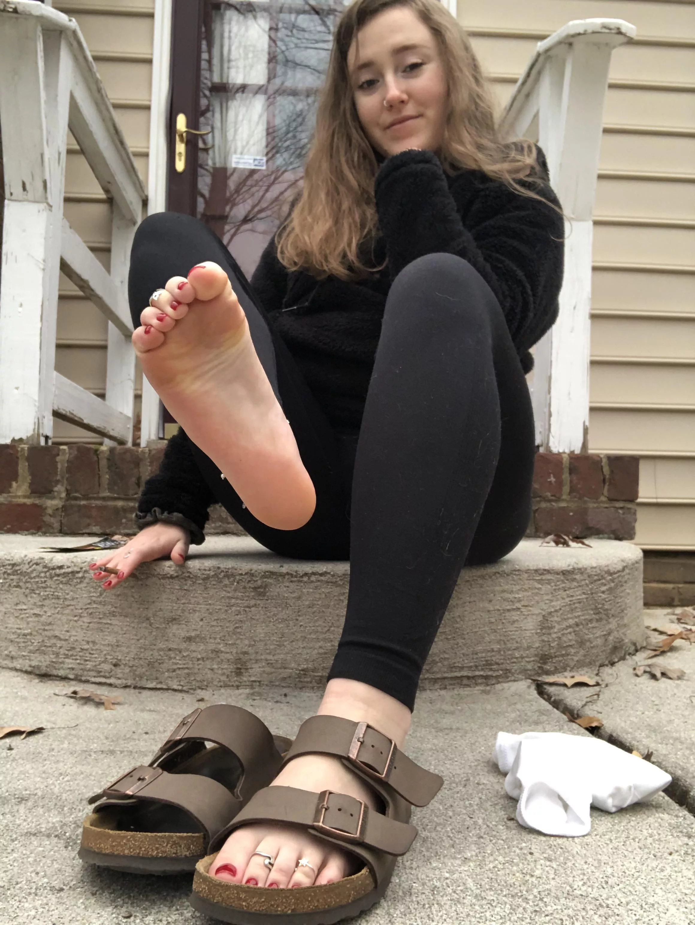 Come lick my wrinkled soles while I finish my blunt