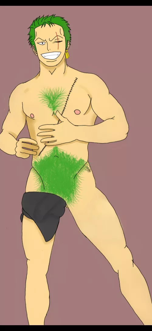 First decent one I've done, thought I'd share, please be gentle 🙇🏻‍♂️. Zoro from One Piece 🥵 Artist: me ✌🏻