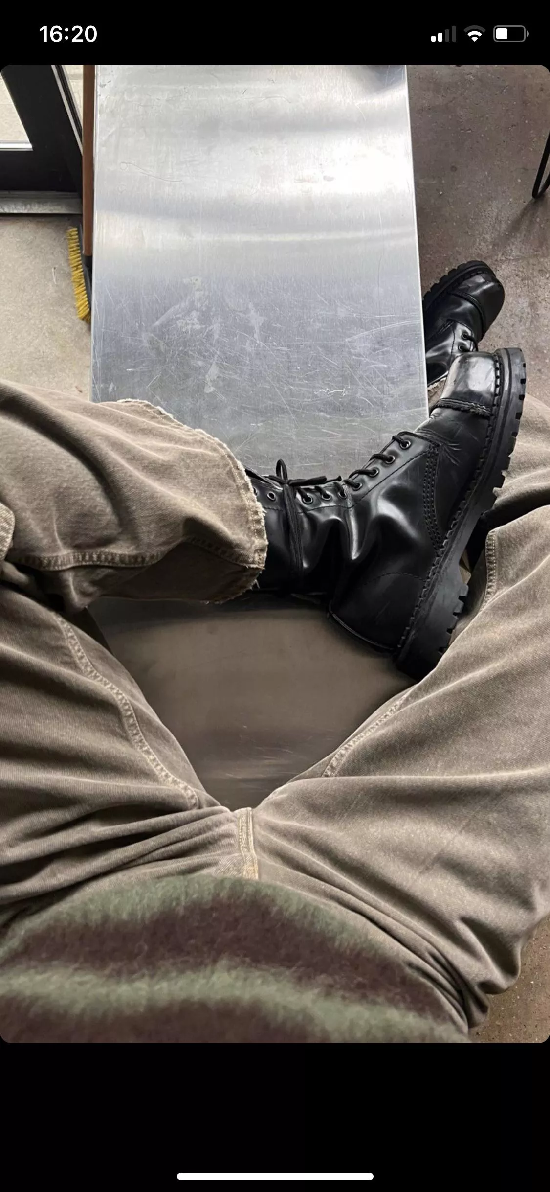 I'm looking for men's boots like they are shown in the picture. Preferably more matt (and not that shiny). The sole should also be similar. Can anyone help me out?
