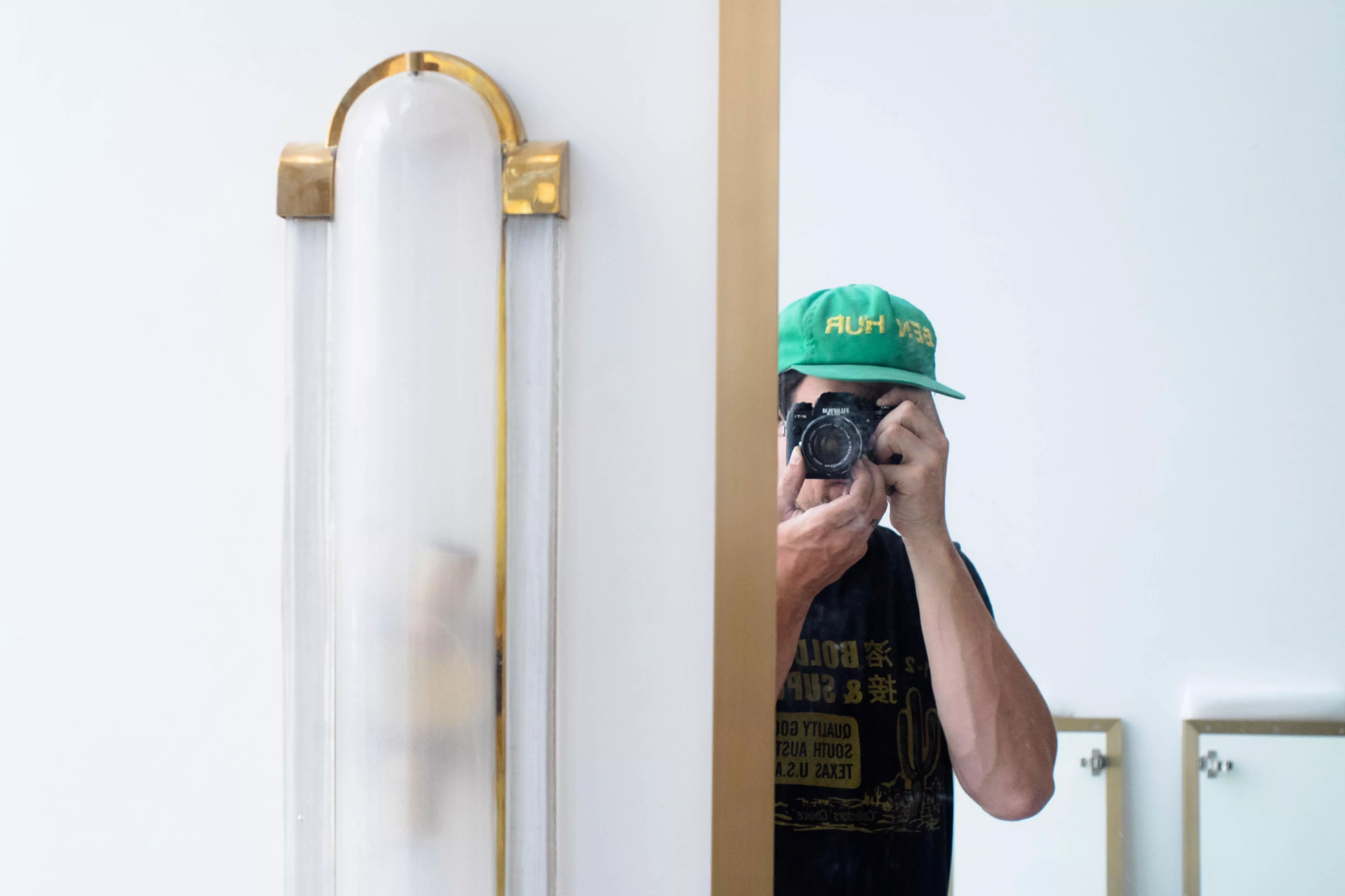 In front of the lens for once.