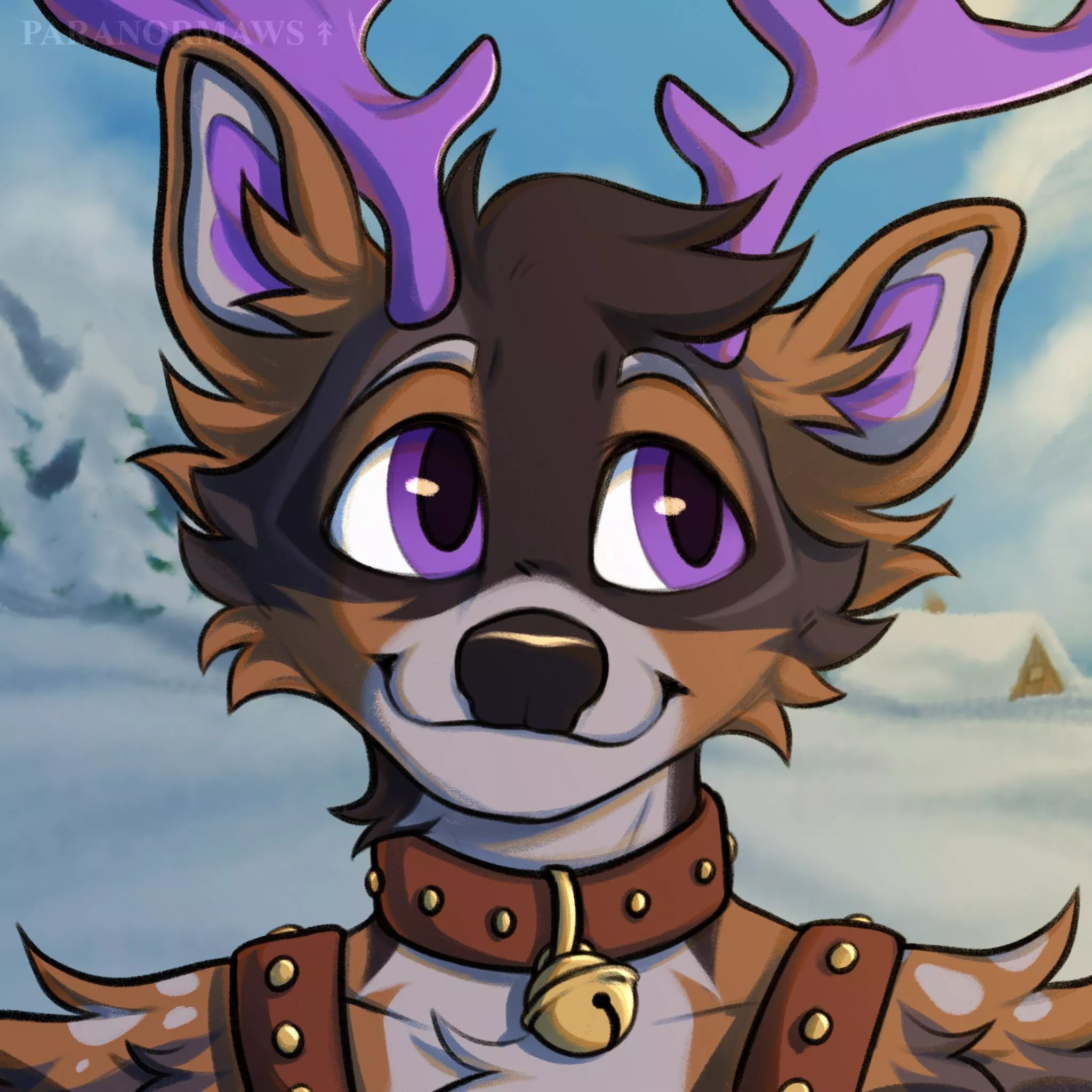 Looks like someone has been reindeer-ified! [commission] (art by me: Paranormaws)