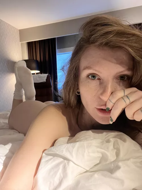 Lying in that soft bed alone and dreaming about our hot games;)