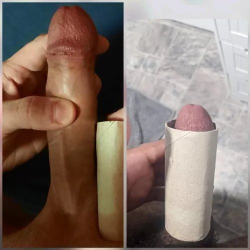 Me(left) vs. u/beta4bigcock compared 😁 So much bigger than him haha, awesome!