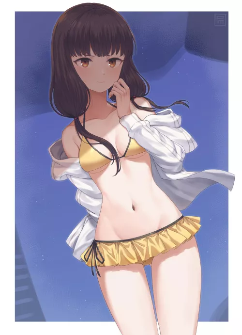 Miko Lino in a swimsuit (By Fumato) [Kaguya-Sama: Love is War]