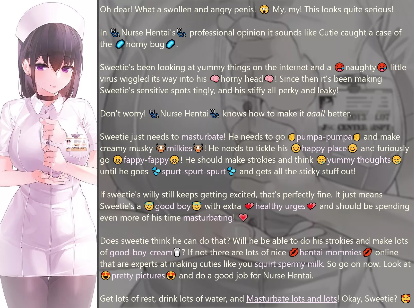 🩺Nurse Hentai🩺 is here to take care of your 🍆erection🍆 [Masturbation Encouragement][Nurse][Good-boy]