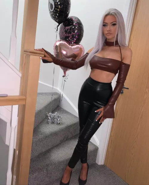 Olivia all leathered up for her eighteenth