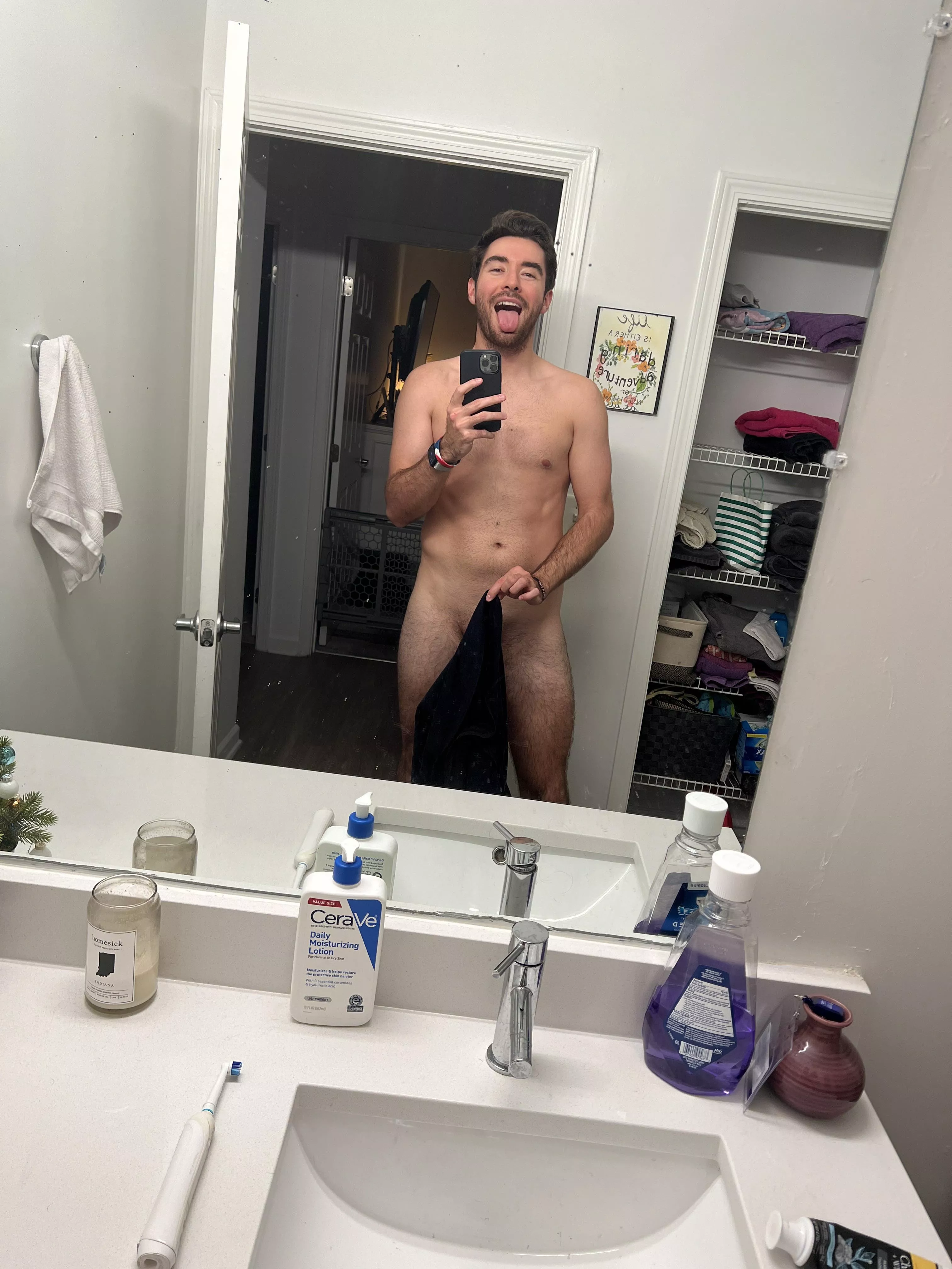 Pesky towel, should I let it drop?