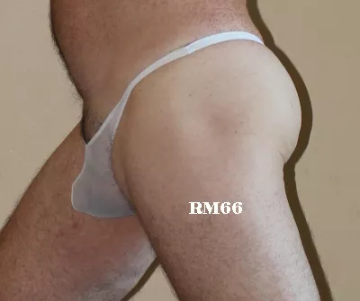 White mesh pouch thong