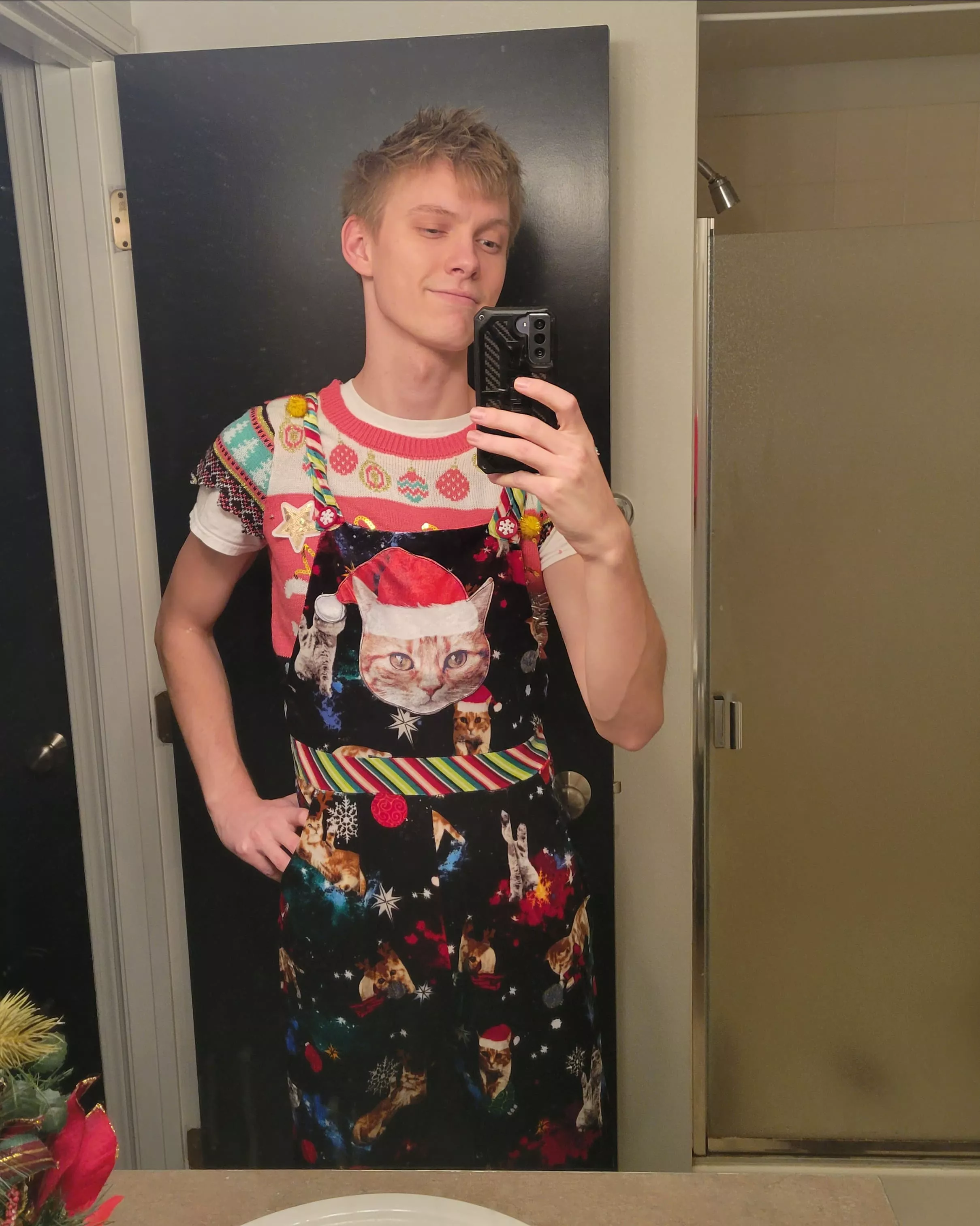 Won the Ugliest Christmas Outfit today haha