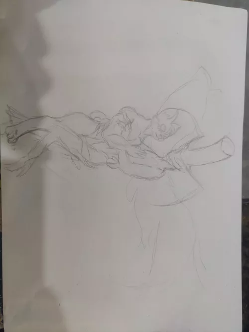 Anthro!Morgana x Arsene sketch