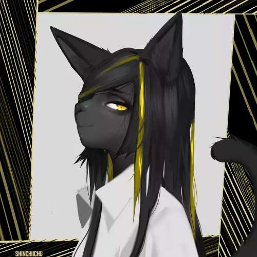 Black kitty portrait~ [Art by me, Shinchiichu]