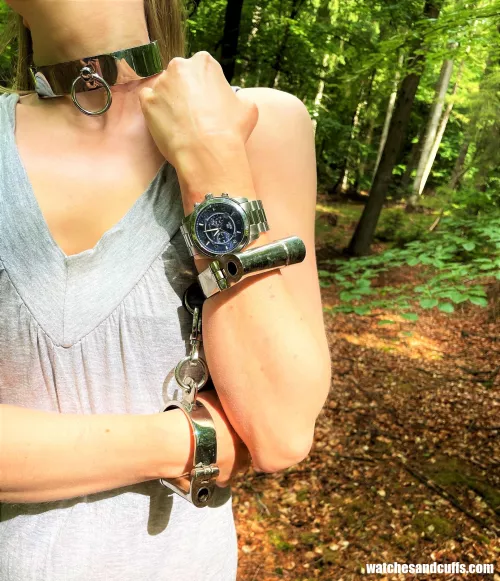 Cuffed and collared, left in the woods - I had fun with this one!