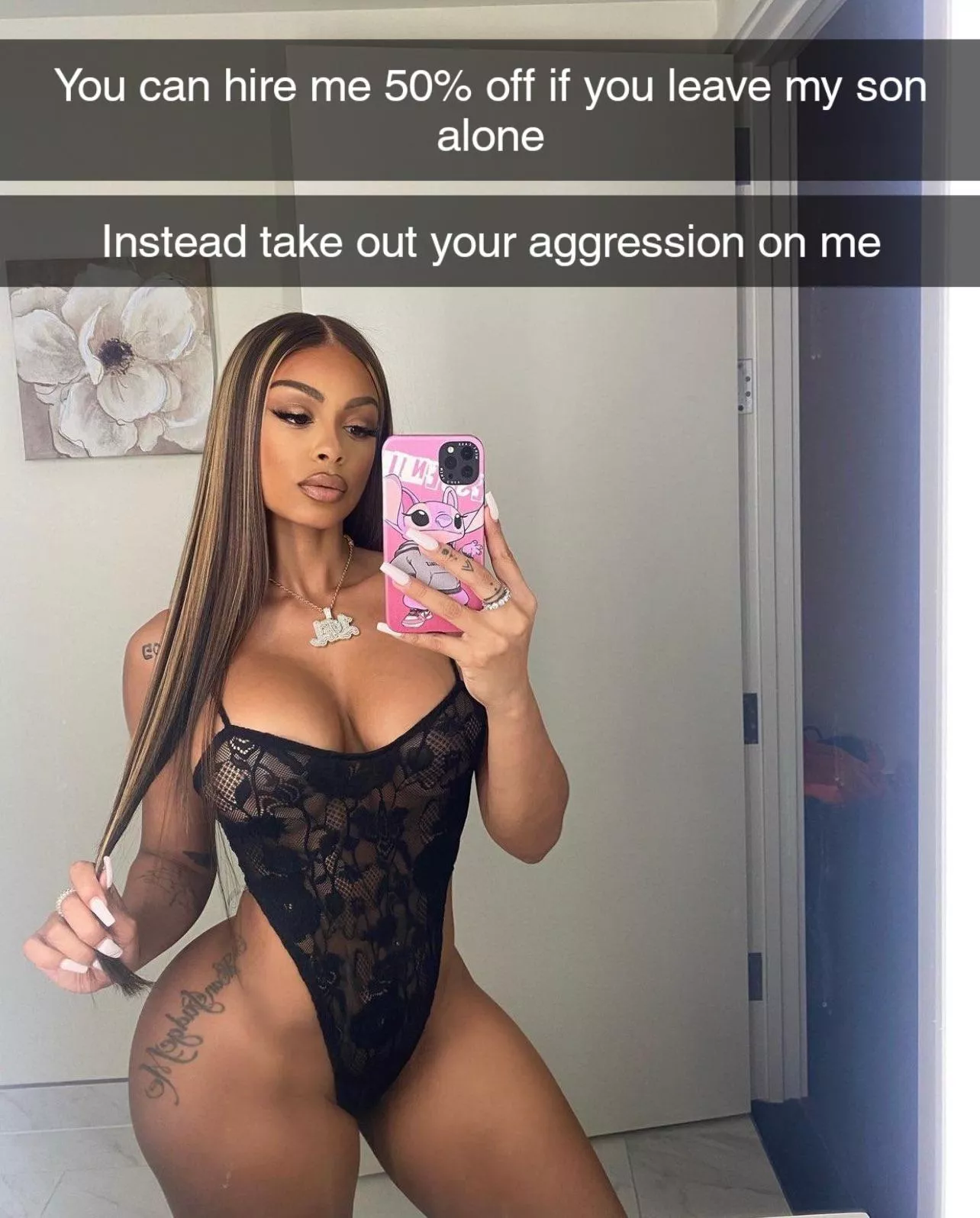 Escort mom tries to bargain with you to keep her son safe