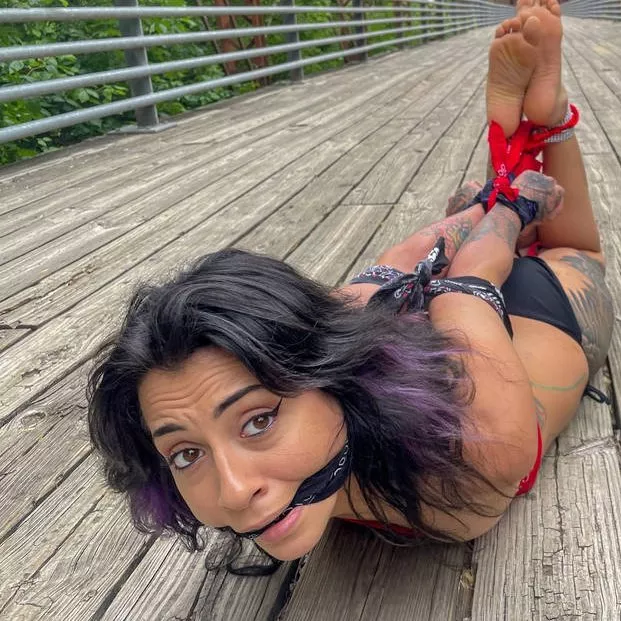 Gagged and left in the park.