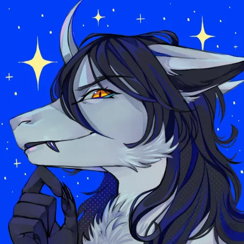 I made an icon with my sona 💙 she is a hybrid guess the species (by me)