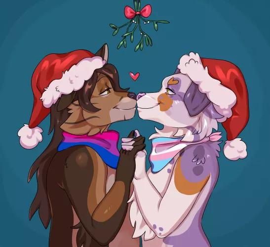 Kiss under the mistletoe (art by me)