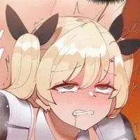 LF color source: 1girl, 1boy, ahegao, twin tails, drooling, blushing, twin ribbons, blond hair, gray eyes, maid uniform