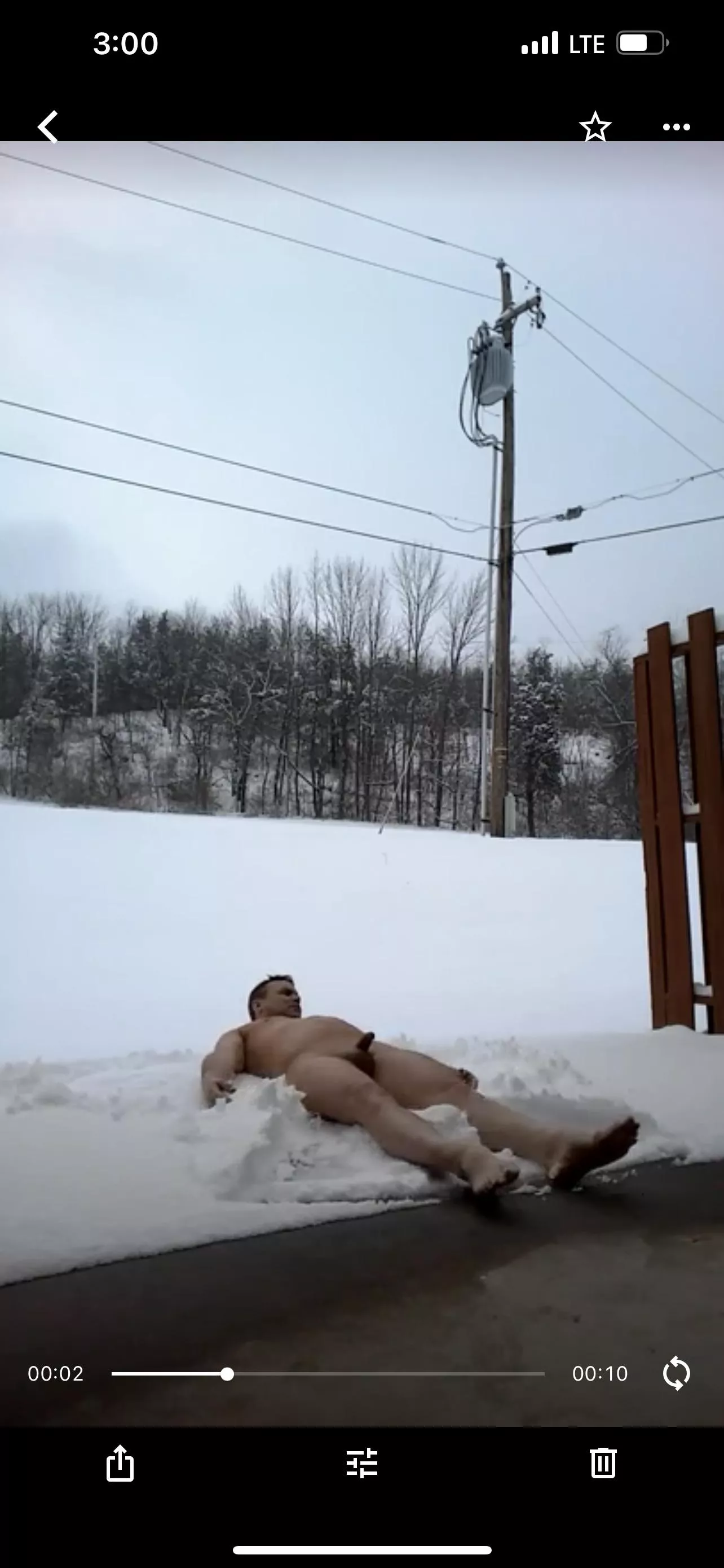 Naked snow angel