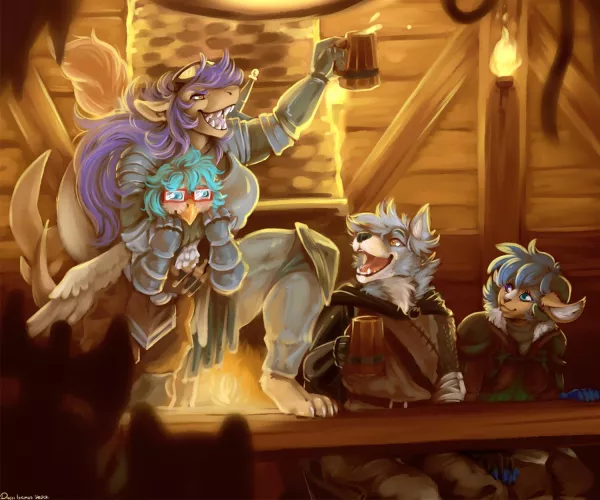 Post adventure celebrations (Art by Danji-Isthmus, Characters belong to me)
