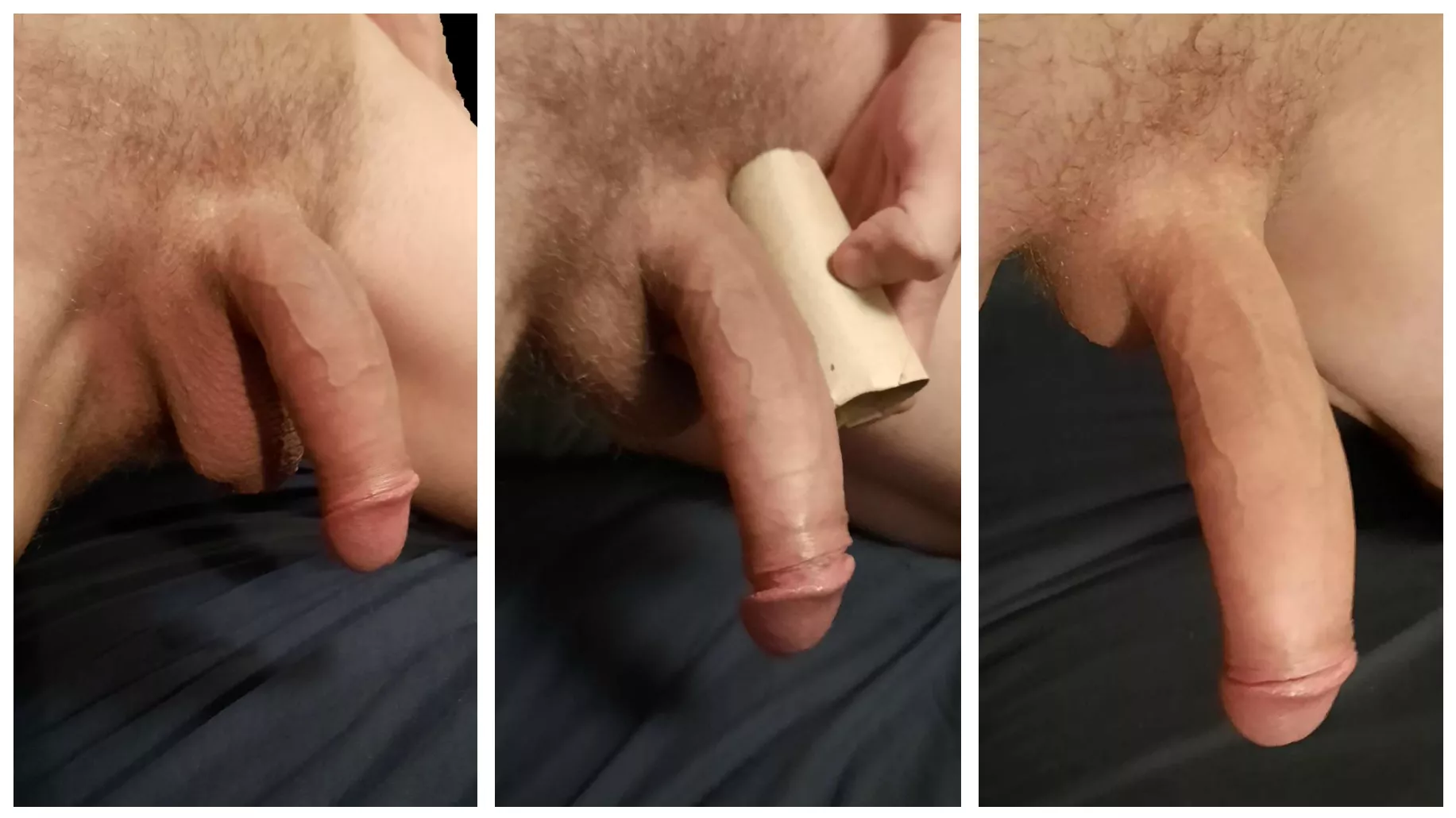 Side-by-side comparison of all three forms of my cock