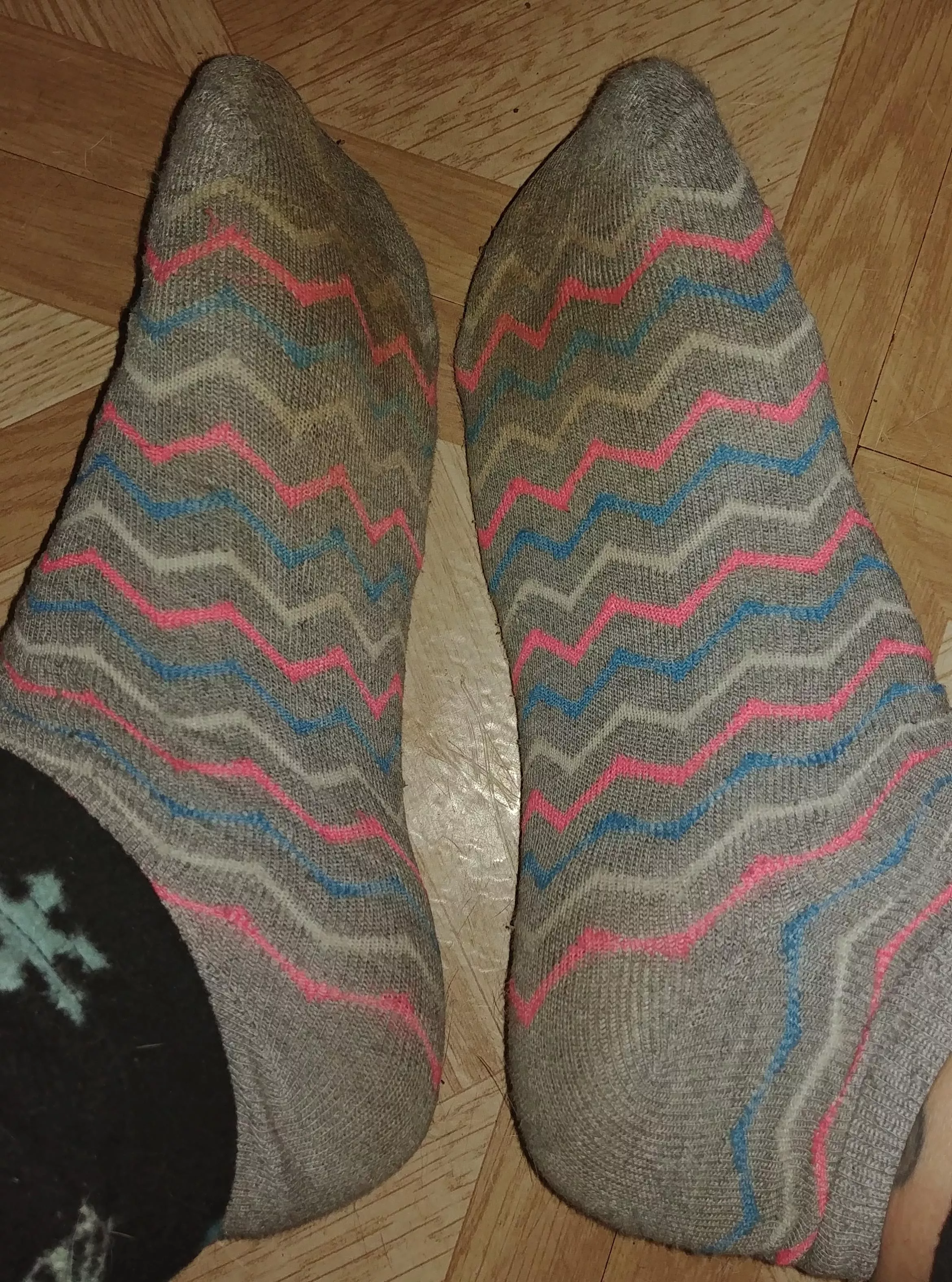 Smelly socks worn during my busy serving shifts! Message me to book your wear :)