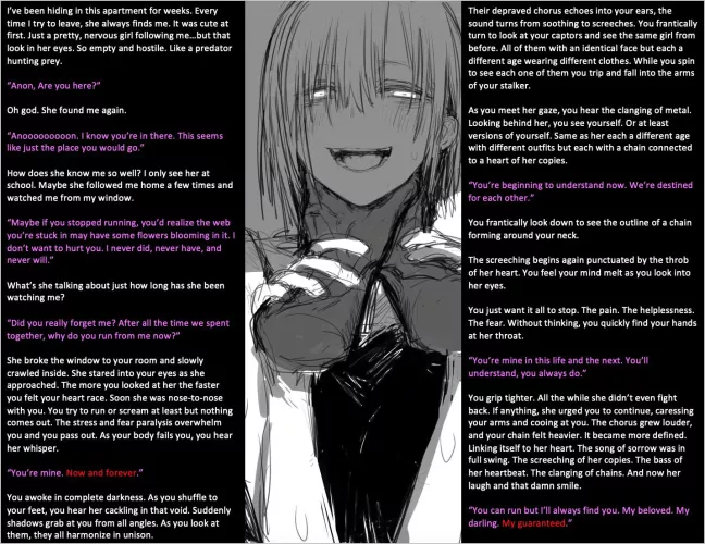 Trapped in her eternal web [Horror][Yandere][Implied Reincarnation][Choking]