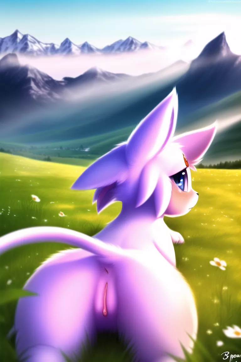 A fluffy Espeon resting [F] (AI)