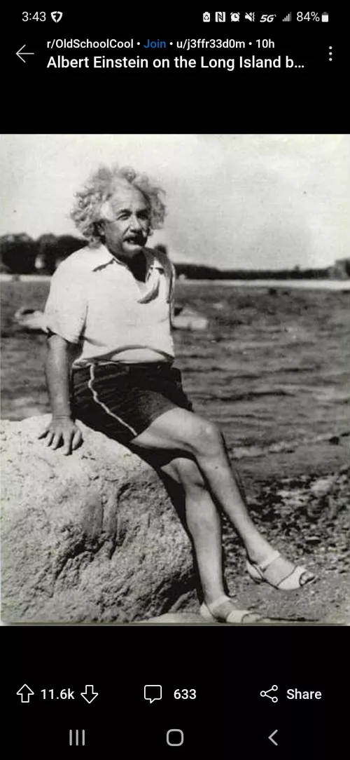 Albert Einstein Rocking the Sexy Side stripe Shorts