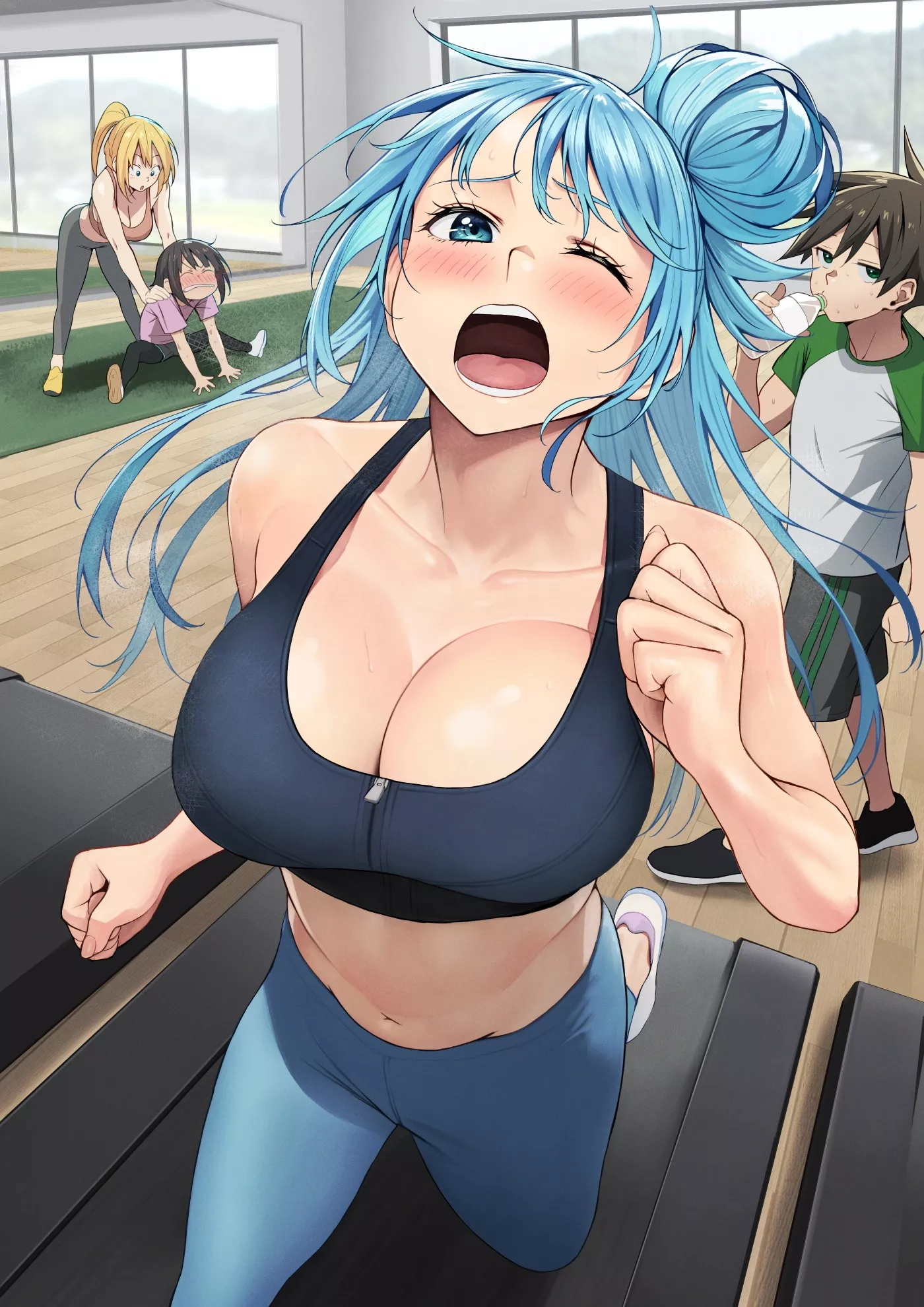 Aqua running in the gym