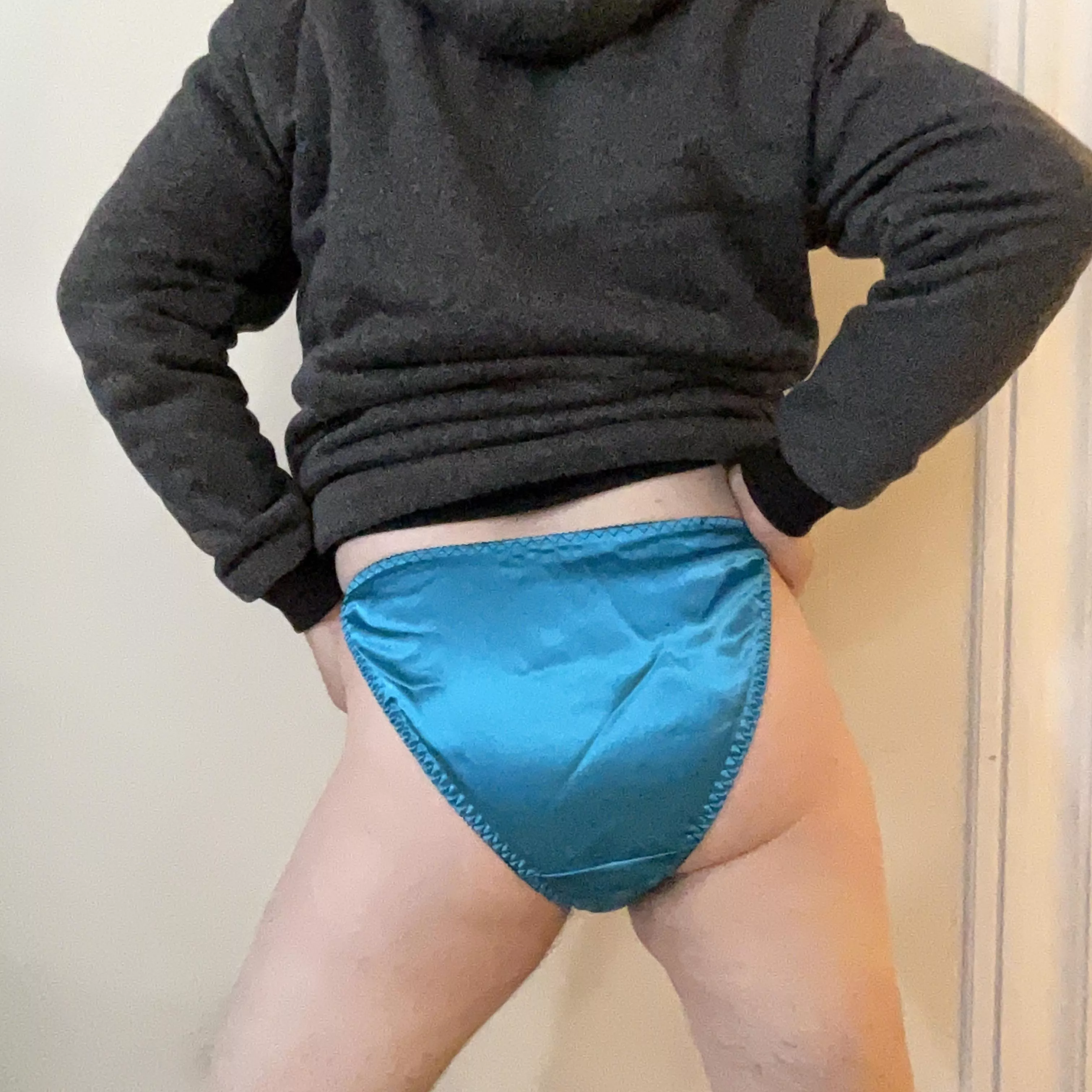 Blue satin panty