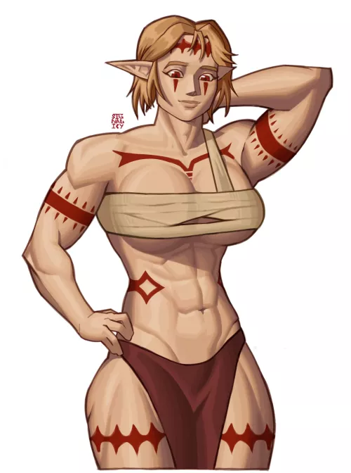 Buff Elf Warrior (redraw) (@Signal_Icy) [Original]