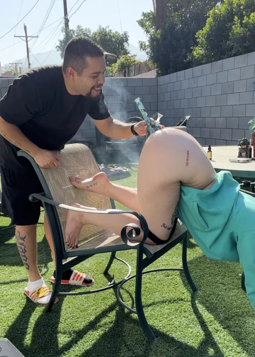 Butt bong: Keeping him happy AND high. 😁