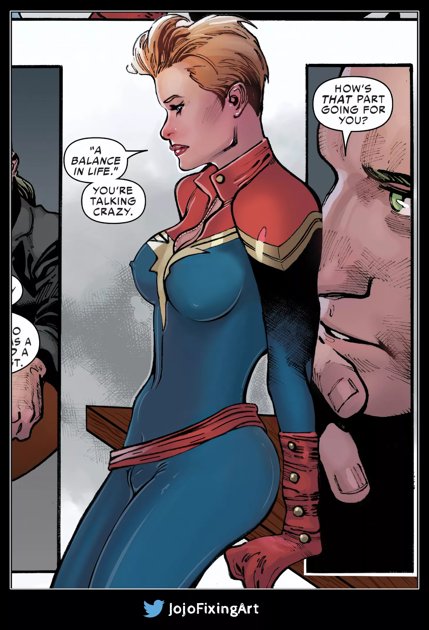 Captain Marvel interrogation [Civil War II#1] enhance by me