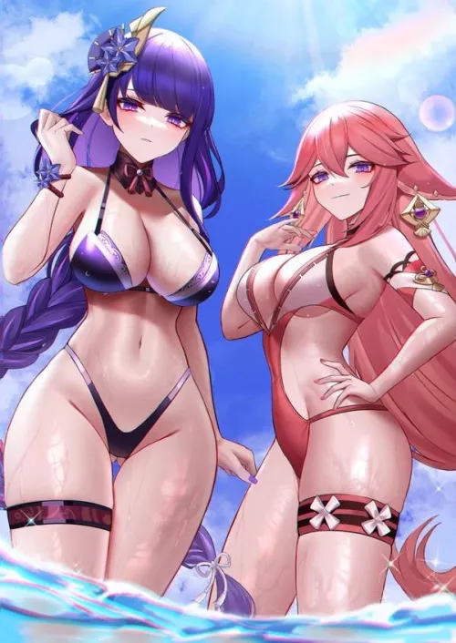 Guuji and Raiden beach day