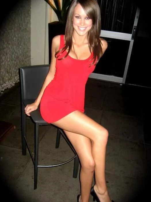Hottie in red with nice legs
