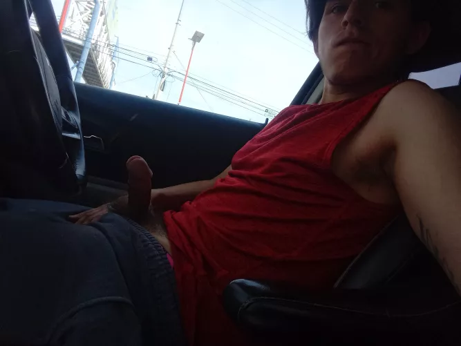 I was jerking off in the supermarket parking lot