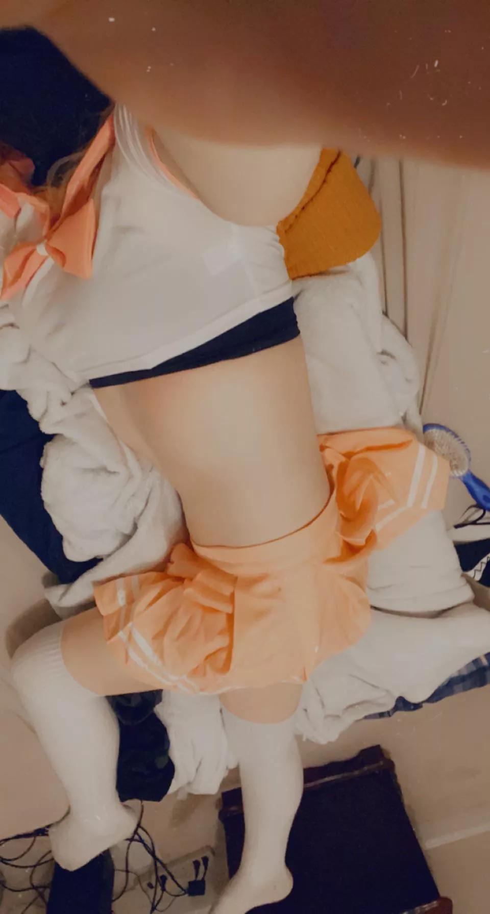 Lazy Astolfo outfit selfie