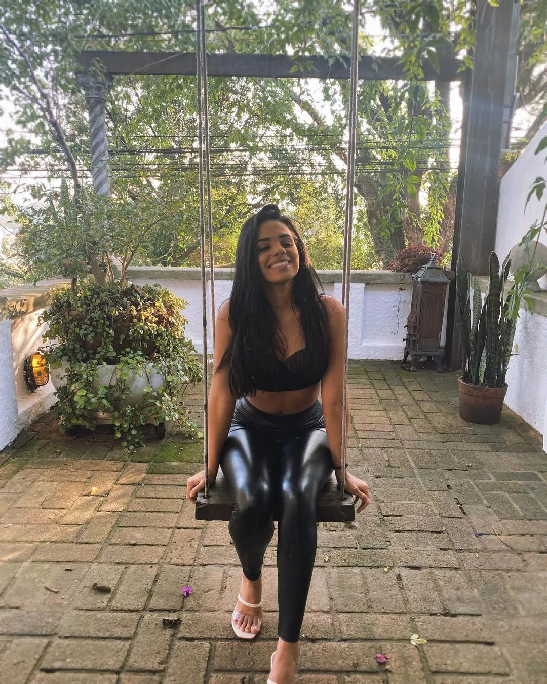 Swing leather leggings