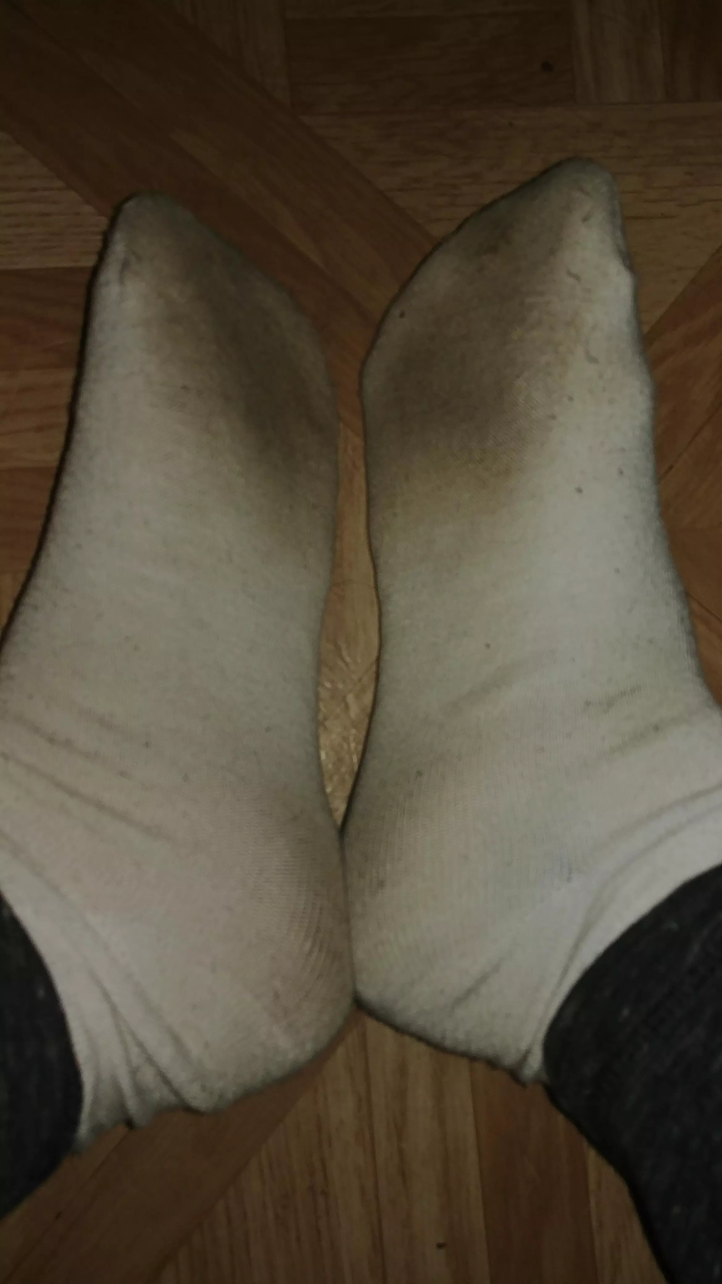 These thin white ankle socks have been worn to work and the gym for a week. They're super smelly and ready to ship to a lucky buyer!