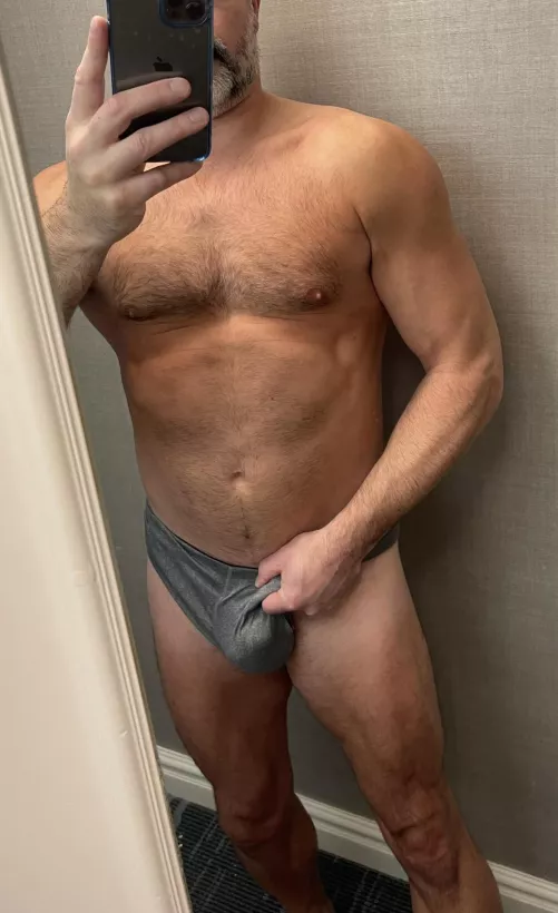 Would you kneel in front of me and slide down my underwear? (50)