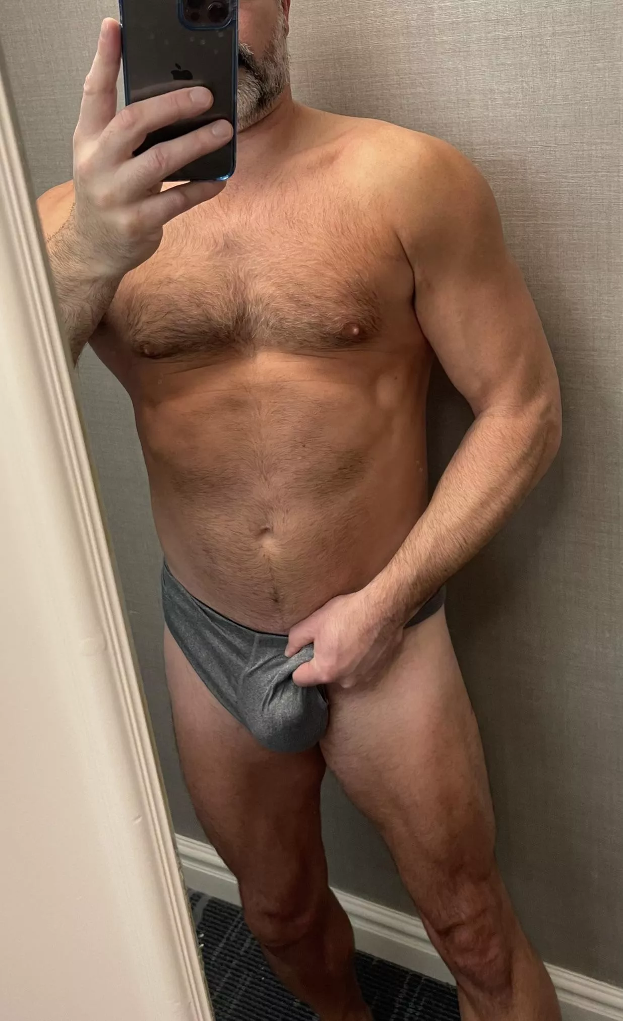 Would you kneel in front of me and slide down my underwear? (50)