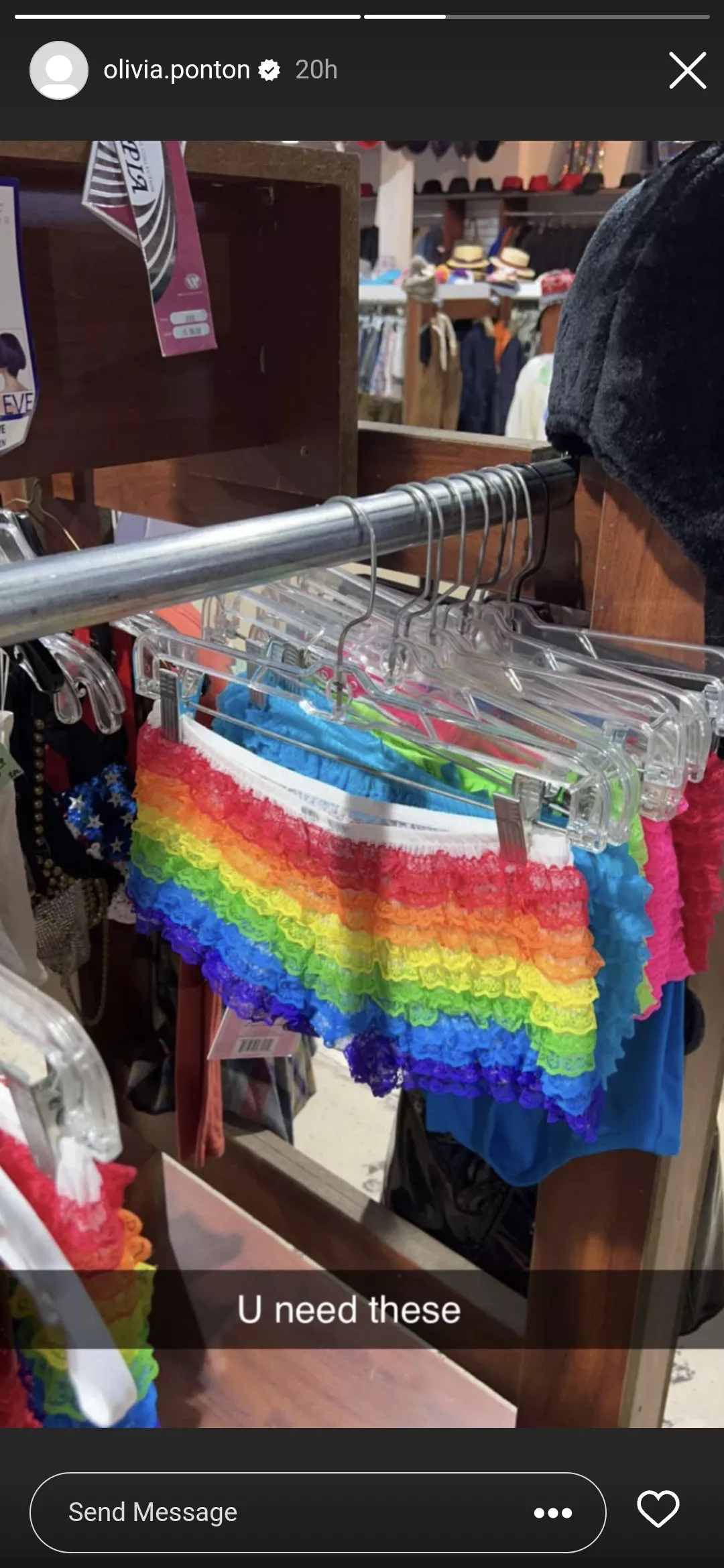 A recent Instagram story from Olivia Ponton