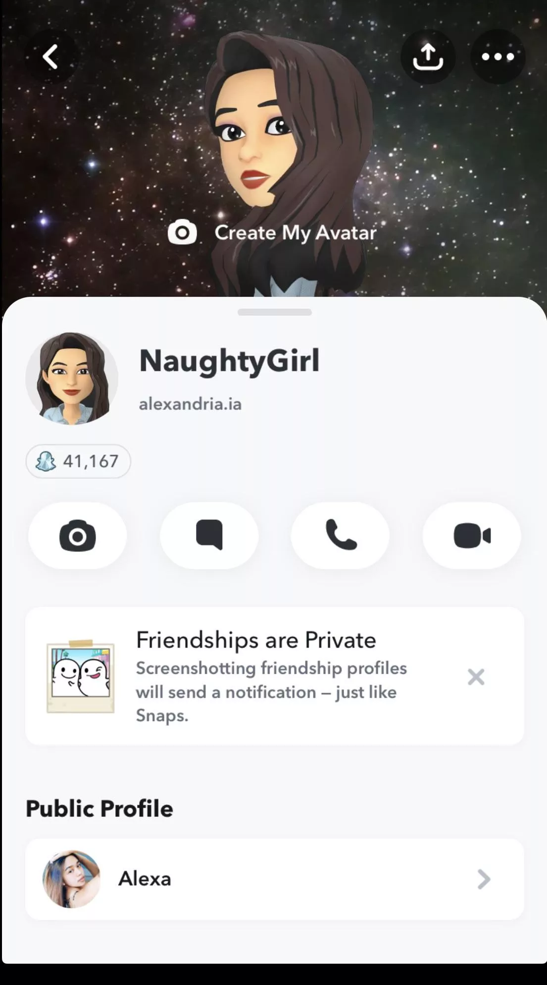 Add her she sends @alexandria.ia