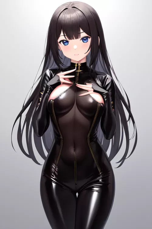 Black Rubber Bodysuit