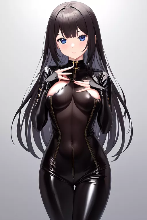 Black Rubber Bodysuit