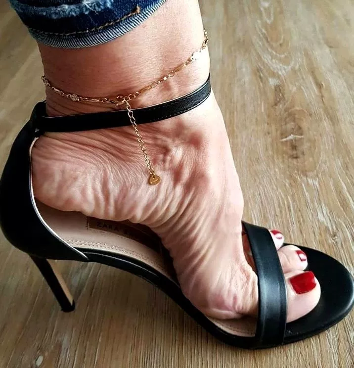 Black Stilettos with ankle strap