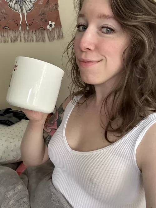 Coffee and tits. Is there a better way to start the day?