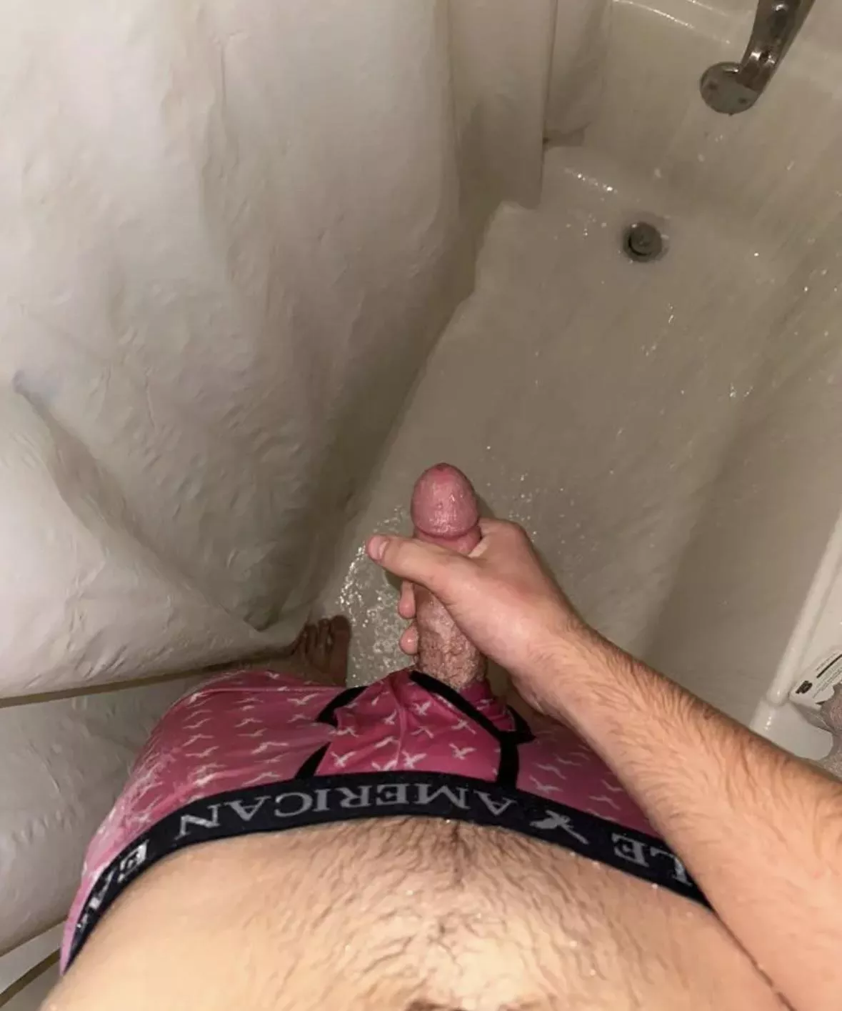 College boy in boxers